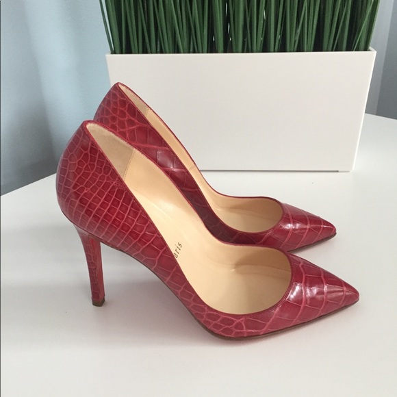 NIB Christian Louboutin Pink Croc Pigalle - Picture 2 of 4